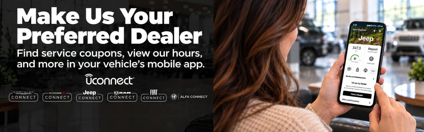 uconnect® make us your preferred dealer | Vance Chrysler Dodge Jeep Ram Miami in Miami OK